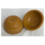 Vintage Caramel Slag Glass Pumpkin Lidded Dish