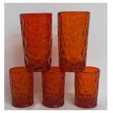 Vintage Fostoria Pebble Beach Flaming Orange Tumblers