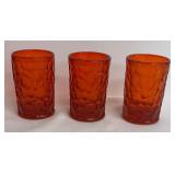 Vintage Fostoria Pebble Beach Flaming Orange Tumblers