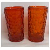 Vintage Fostoria Pebble Beach Flaming Orange Tumblers