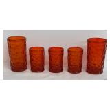 Vintage Fostoria Pebble Beach Flaming Orange Tumblers