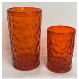 Vintage Fostoria Pebble Beach Flaming Orange Tumblers