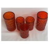 Vintage Fostoria Pebble Beach Flaming Orange Tumblers