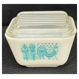 Vintage Pyrex Butterprint Covered Refrigerator Dish and Casserole Dish