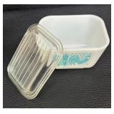Vintage Pyrex Butterprint Covered Refrigerator Dish and Casserole Dish