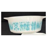 Vintage Pyrex Butterprint Covered Refrigerator Dish and Casserole Dish