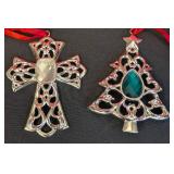 Lenox Bejeweled Silver Plated Ornaments