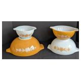 Pyrex Gold Butterfly Mixing Bowl Set