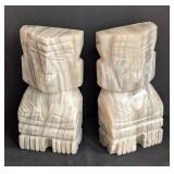 Pair of Large Carved Onyx Bookends