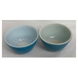 Pair of Vintage Pyrex Blue 1.5 Pint Mixing Bowls