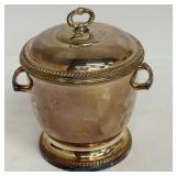 Vintage Silverplate Ice Bucket with Cover and Handles