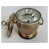 Vintage Silverplate Ice Bucket with Cover and Handles