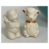 Vintage Red Wing Bowl with Shawnee Salt and Pepper Shakers