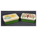 Pair of Vintage Mid-Century Stangl Pottery Trinket Boxes