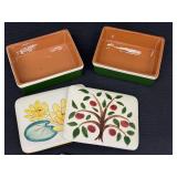 Pair of Vintage Mid-Century Stangl Pottery Trinket Boxes