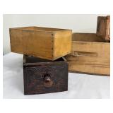 Set of 6 Vintage Wooden Drawers and Boxes, Fun Decor