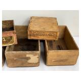 Set of 6 Vintage Wooden Drawers and Boxes, Fun Decor