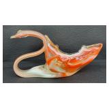 Mid-Century Sooner Hand Blown Glass Swan
