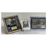 Set of 3 Vintage Advertising Picture Frames with Weather Indicators