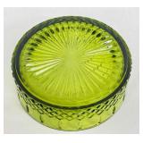 Vintage Indiana Glass Princess Pattern Avocado Green Candy Dish