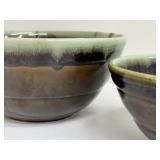 Set of 2 Vintage Mid Century Glazed Pottery Bowls