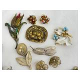 Lot of Vintage Brooches and Jewelry