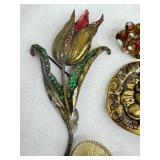 Lot of Vintage Brooches and Jewelry