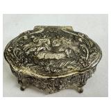 Set of 2 Vintage Jewelry Caskets with Floral and Figurative Designs