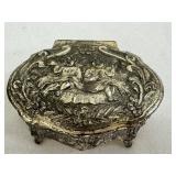 Set of 2 Vintage Jewelry Caskets with Floral and Figurative Designs