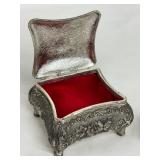 Set of 2 Vintage Jewelry Caskets with Floral and Figurative Designs