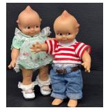 Pair of 8 Inch Jesco Kewpie Dolls in Adorable Outfits