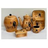 Pennsbury Pottery Kitchenware Set with Rooster Design