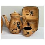 Pennsbury Pottery Kitchenware Set with Rooster Design