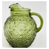 Avocado Green Vintage Anchor Hocking Lido Milano Ball Pitcher