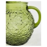 Avocado Green Vintage Anchor Hocking Lido Milano Ball Pitcher
