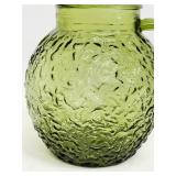 Avocado Green Vintage Anchor Hocking Lido Milano Ball Pitcher