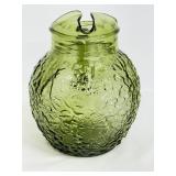 Avocado Green Vintage Anchor Hocking Lido Milano Ball Pitcher