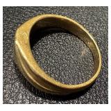 14k Gold Ring with Diamonds, Size 9