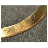 18K Gold Ring, Size 9.25