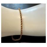 14K Gold 7" Rope Style Bracelet