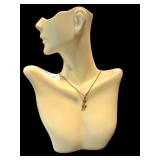 18" Sterling Silver Pendant Necklace with Yellow Gemstones