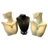 Set of 3 Necklaces: Dragonfly, Celtic Spiral, and Bee Charm Designs