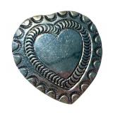 Set of 2 Vintage Sterling Silver Brooches - Heart & Floral Designs