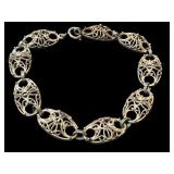 Vintage Filigree Silver Bracelet and Brooch Set
