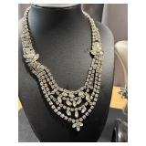 Collection of Vintage Faux Pearl and Rhinestone Jewelry, Featuring Les Bernard Necklace