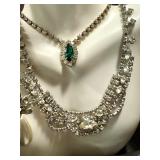 Collection of Vintage Faux Pearl and Rhinestone Jewelry, Featuring Les Bernard Necklace