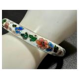 Vintage Cloisonné Style Bracelet and Earrings Set