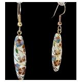 Vintage Cloisonné Style Bracelet and Earrings Set