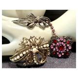 Collection of Fashion Jewelry Necklaces and Brooches