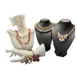 Collection of Fashion Jewelry Necklaces and Brooches